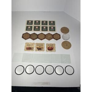 Set Of 31 Drink Coasters Glass / Round / Japanese /beer / Crystal Vintage RARE